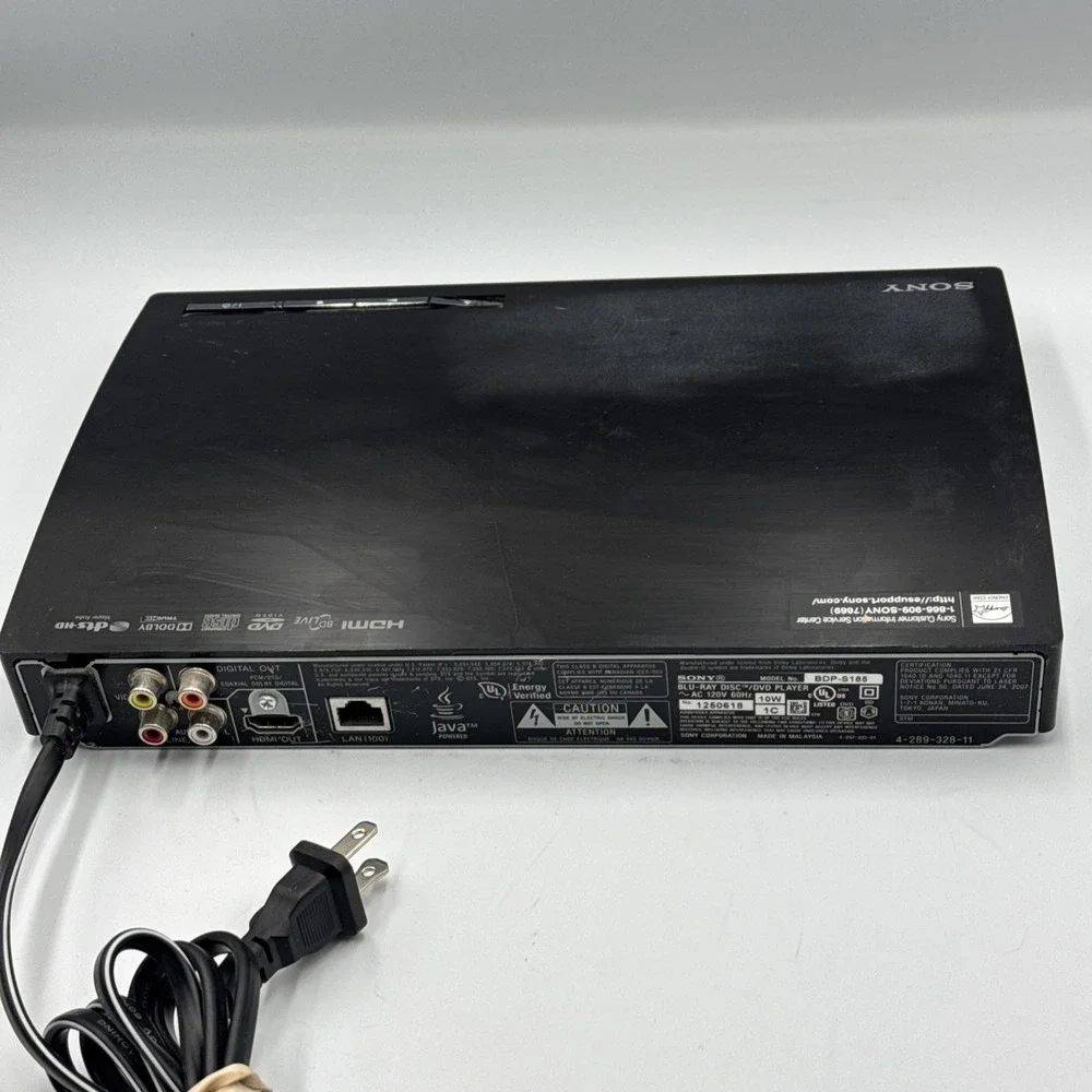 Sony BDP-S185 Blu-Ray DVD Player w/HDMI NO REMOTE Tested Working